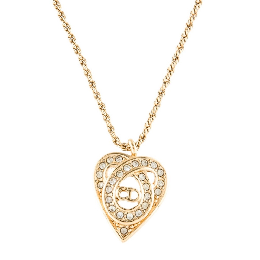 Dior Gold Heart Pendant Necklace